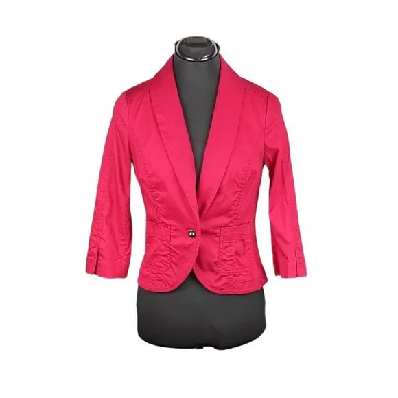 Express Jackets Coats Express Magenta Fitted Shawl Lapel